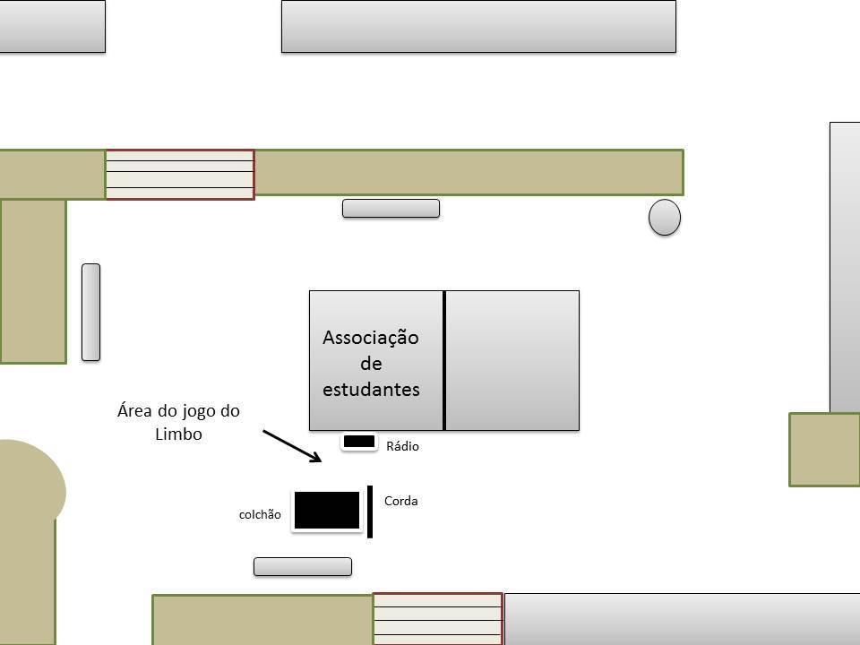 Esquema representativo do local e disposição dos materiais: b) Recursos materiais -Cordas - Colchões -