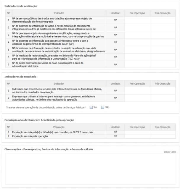 No ponto nº6 dos indicadores de realização, relativo ao número de medidas de racionalização, previstas no âmbito do Plano de Ação global para as TIC na Administração Publica, deve atender-se para as