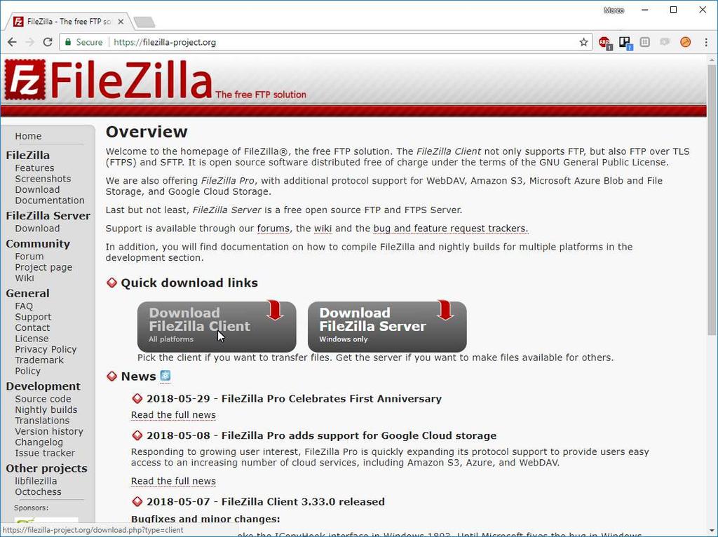 FILEZILLA https://filezilla-project.