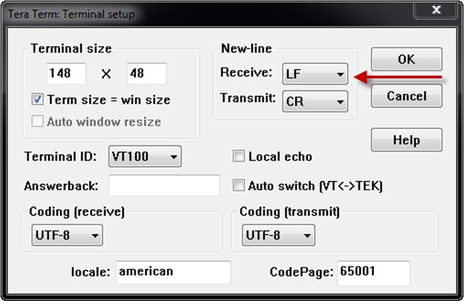 26 pt-br Configuração Conettix Plug-in Communicator 3. Na seção Nova linha, selecione LF na lista suspensa Receber. Clique em OK. 4.