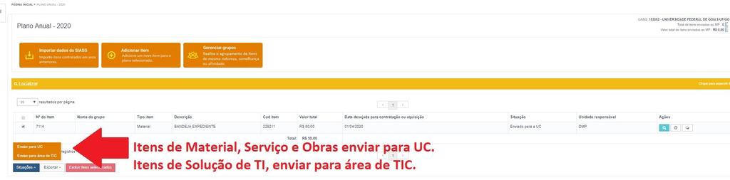 ENVIAR PARA UC