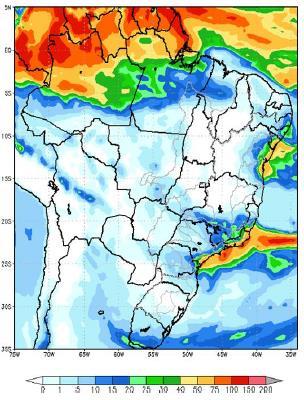 No início da próxima semana a bacia do rio Iguaçu apresenta chuvisco/chuva fraca em pontos isolados devido à atuação de áreas de instabilidade.