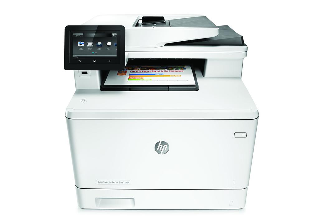 Ficha técnica Multifunções HP Color LaserJet Pro série M477 Velocidade estonteante. Segurança sólida.