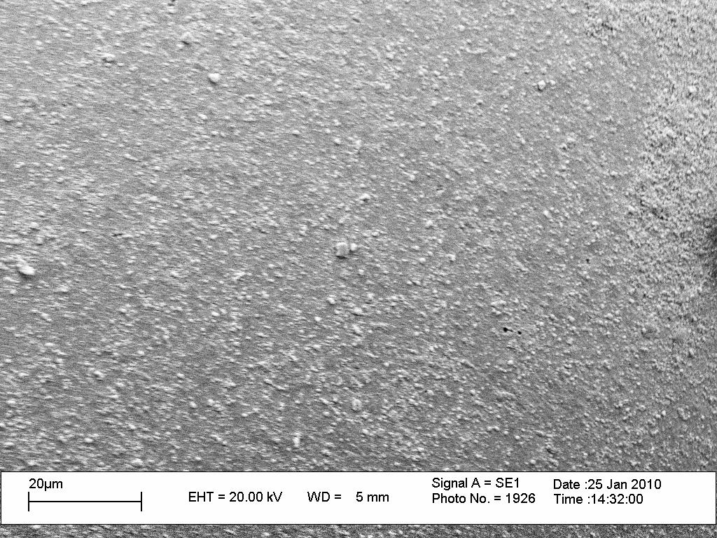 76 Figura 27 Micrografia de microscopia eletrônica de varredura da superfície externa do copolímero sem adição de ferro, aumento de 1000x