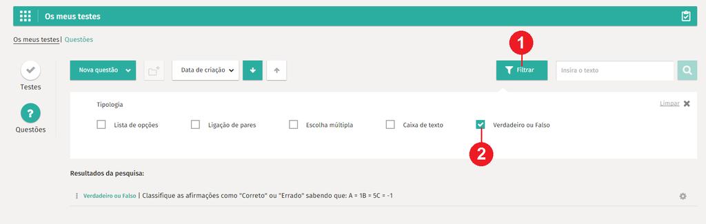 Filtrar questões 2.7.