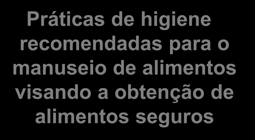 Práticas de higiene recomendadas para o manuseio