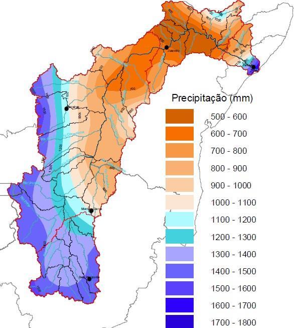 Caracterização da Bacia Hidrográfica do rio São Francisco Área 639.219 km² Precipitação média anual na Bacia Extensão 2.