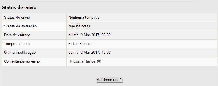 As atividades podem ser avaliadas com atribuição de nota ou conceito e comentários.
