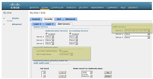 sob os servidores ldap, escolha o endereço IP de Um ou Mais Servidores Cisco ICM NT do server edirectory configurado (192.168.3.3).