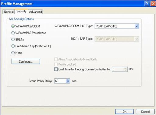 3. Configurar o PEAP-GTC:Escolha validam a identidade e a senha estática do server.