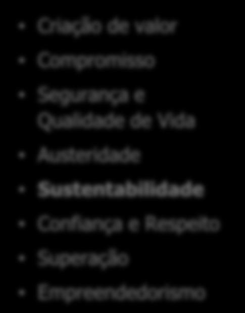 energéticas sustentáveis Plataforma de Sustentabilidade Construída em 2013 com os objetivos de definir os temas