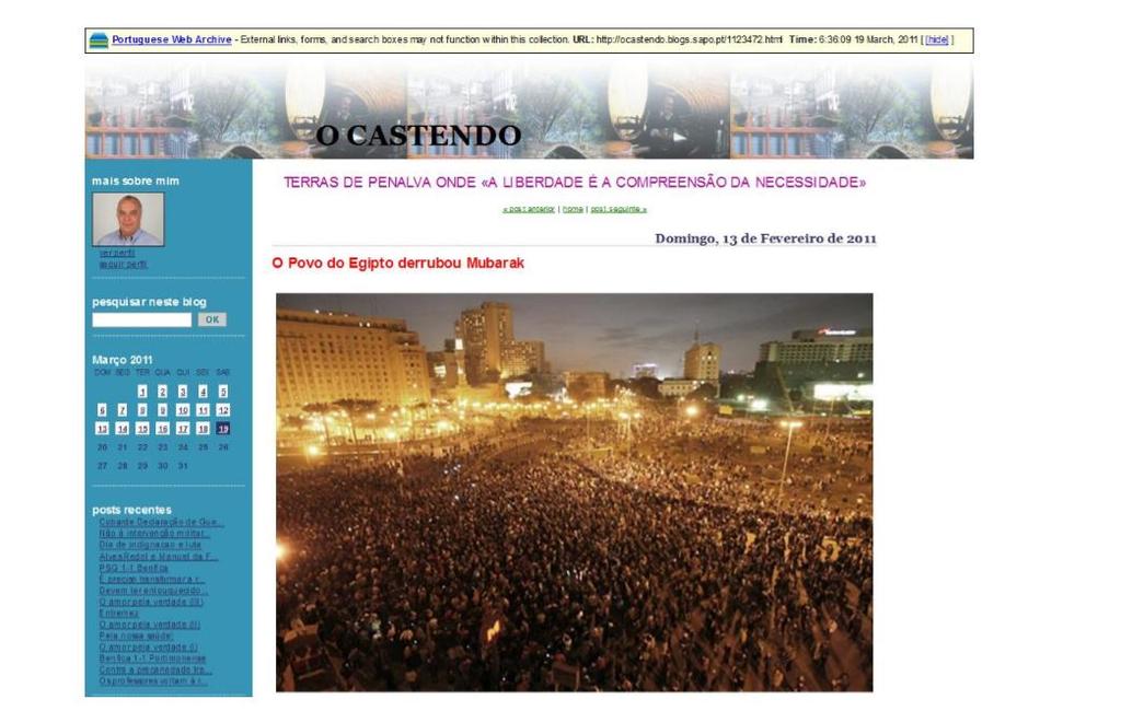 Eventos Internacionais Revolução Egípcia de 2011: