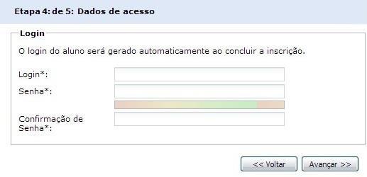 3.4 Dados de Acesso Permite definir login e senha do usuário, conforme as configurações