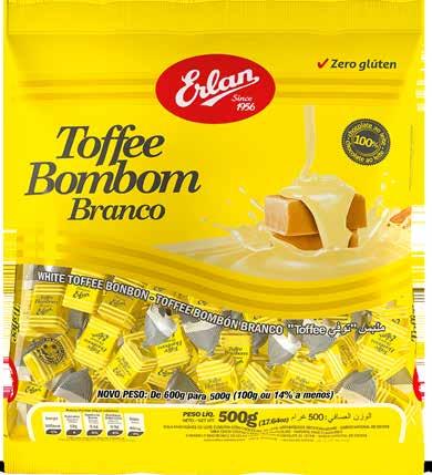 TOFFEE BOMBOM toffee bonbon / toffee bombón BRANCO white / blanco 500g Cód.