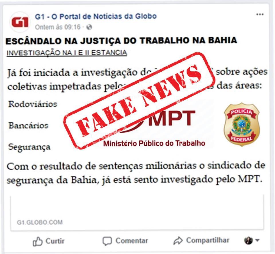 ALIANÇAS CRIMINOSAS APRONTAM MAIS UM FAKE A pratica criminosa de fake news nas redes sociais continua agindo.