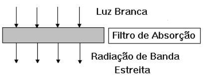 Filtros de Absorção: Placa de vidro colorido que remove parte da radiação incidente por absorção; Os filtros de absorção