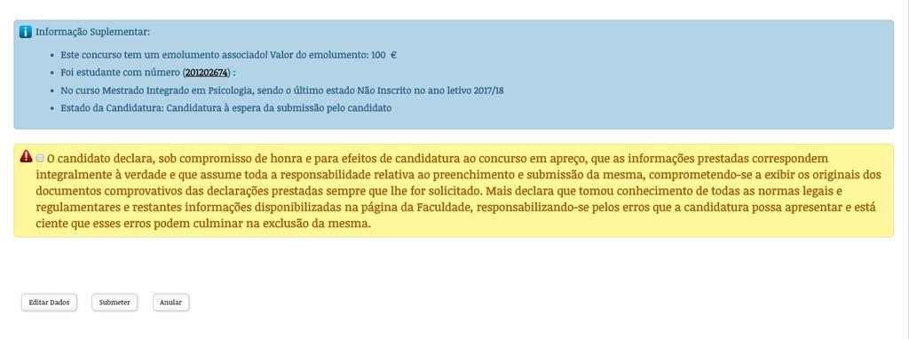 Caso não exista qualquer campo de preenchimento ou documento obrigatório em falta, depois de clicar no botão Guardar avançará para um nova Página, na qual deverá confirmar toda a