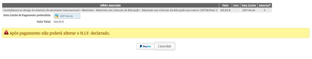 Para usar este método de pagamento sublinha-se que será necessário já possuir (ou então criar) um utilizador na plataforma PayPal.