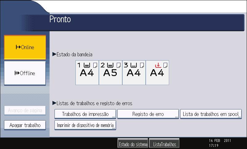 situações: Durante a leitura de uma mensagem de fax para