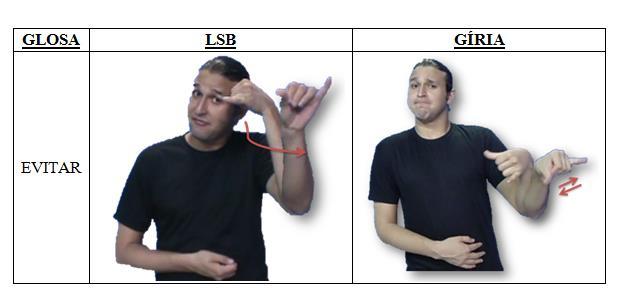Norte. Para cada sinal em gíria, foi feita a devida comparação ao seu sinal padrão em LSB.