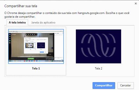 Compartilhamento de Tela/Janela No modo Estender (quando há um projetor conectado