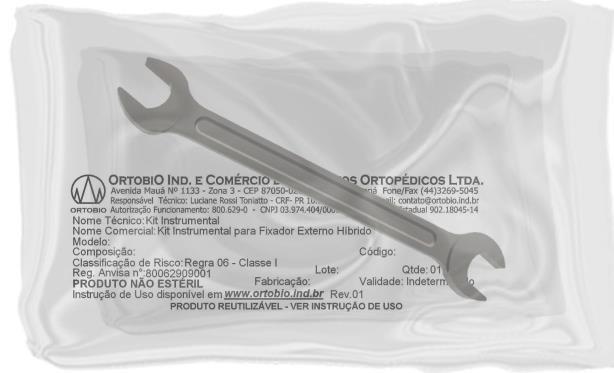 4.1- Indicação / Finalidade: Conjunto de instrumentos cirúrgicos projetados e desenvolvidos para a utilização em conjunto com o Fixador Externo Híbrido (não objeto deste registro e deve ser adquirido