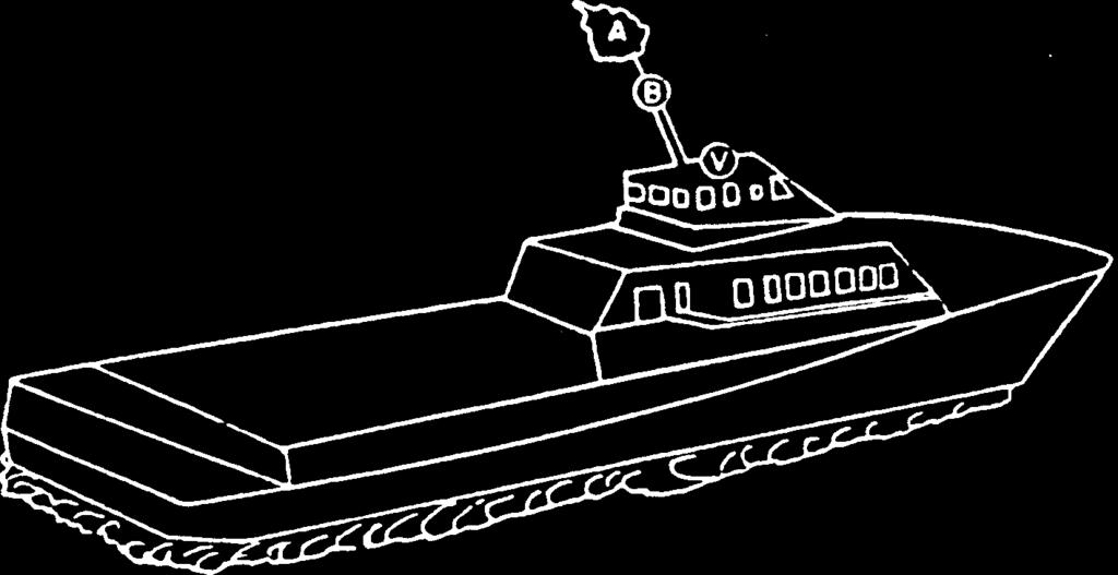 35 (b) MINAS Uma embarcação engajada em operações de varredura ou caça de minas deve, além das luzes prescritas para embarcação de propulsão mecânica em movimento, (ou as luzes ou marcas prescritas