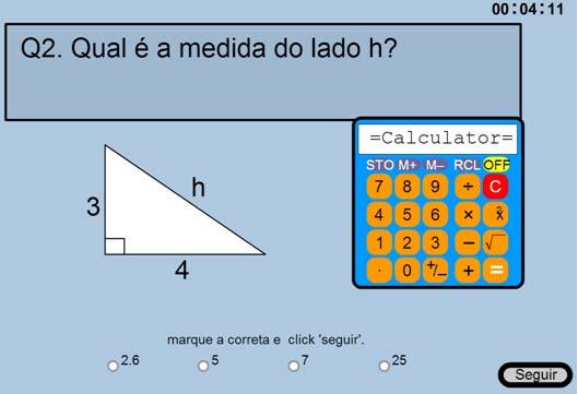 Teorema de Pitágoras. cálculos.