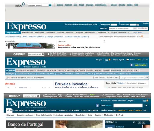 Captura de ecrã de pormenor de 11 de Março de 2008 (aeiou.expresso.