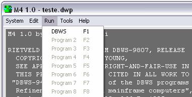 A classe gera um ambiente isolado do M4 para executar o DBWS.
