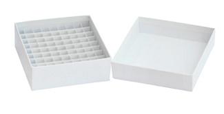 amostras em freezer, suporta temperaturas de -196 C a 121 C; Fabricado em papelão tratado e