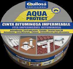 Aqua Protect SISTEMAS DE IMPERMEABILIZAÇÃO 100 x 10 cm 100 x 30 cm 14,17 36,42 Fita Betuminosa Fita de impermeabilização betuminosa autocolante protegida com película de alumínio.