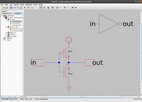 Trabalho 3 Inversor CMOS Esquemático, Leiaute e simulação de um inversor CMOS fabricado na