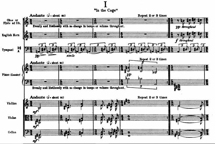 3 Figura 1: Primeiros quatro compassos do Mov. I da peça A Set Pieces for Theatre Orchestra, de Charles Ives (1874 1954).