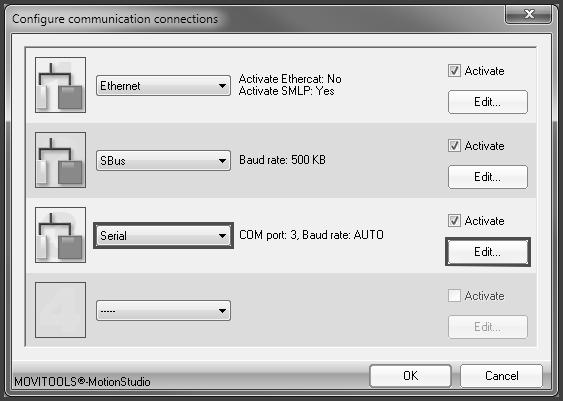 5 Colocação em operação Configurar o conversor de interface no MOVITOOLS MotionStudio 5.2.
