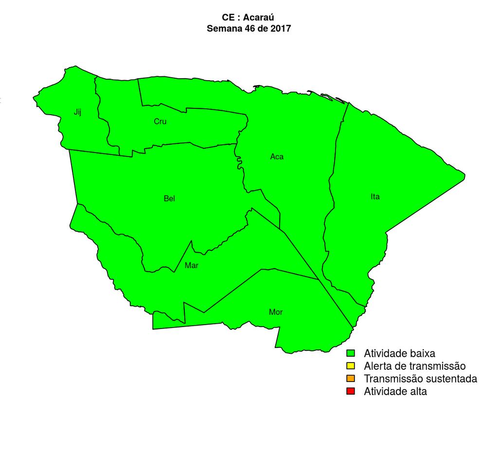 Regional Acaraú Desde o início do ano, 3504 casos de dengue foram registrados na Regional de Saúde, sendo 0 na última semana.