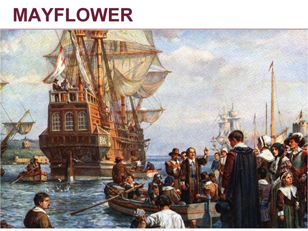 - Em - Buscaram - Chegaram 1620 o navio Mayflowerlevou os chamados PilgrimPhatrhes.