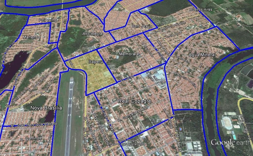 Figura 1: Vista aérea de parte da zona administrativa Centro Norte de Teresina, em