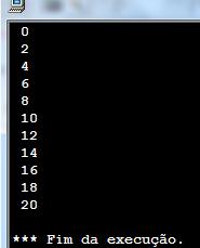 ESTRUTURA PARA Exemplo utilizando o passo Escrever número pares entre 0 e 20 algoritmo numeros_pares var