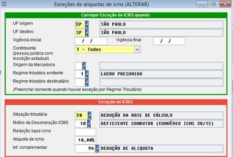 Carregar: Neste bloco são definidas as condições que vão ser consideradas ao buscar um registro.