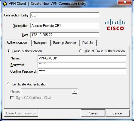 Configuração Cisco VPN Client Para proceder à configuração do Cisco VPN Client e poder efectuar os testes de conectividade, deverá seguir os seguintes passos: 1. Executar a aplicação Cisco VPN Client.