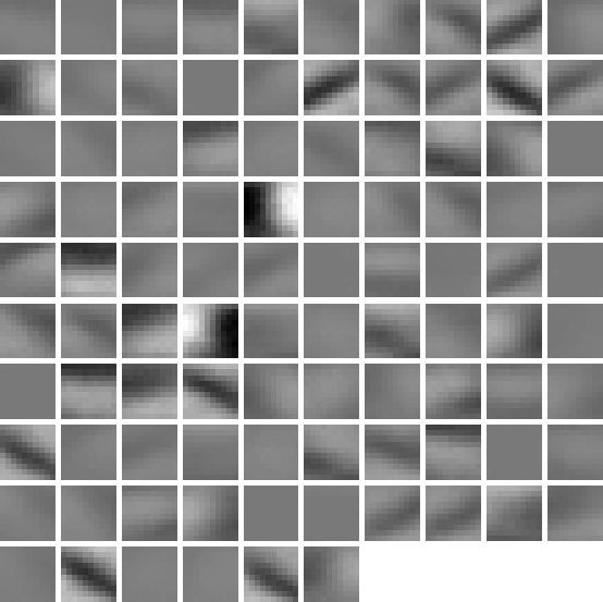 51 (a) (b) Figura 21: Filtros da primeira camada da rede neural 2 e 3 (respectivamente) Durante o