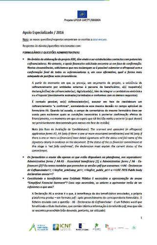 A.9 Apoio Especializado (AE) Apoio especializado complementar, via correio eletrónico: Fase de Candidatura: resposta a questões e dúvidas específicas que resultem dos trabalhos do BA; Fase de Revisão