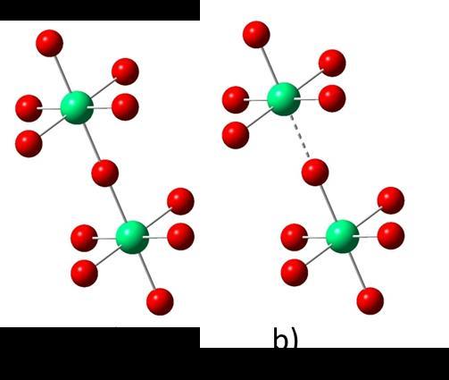 14 FIGURA 5: Estrutura química dos clusters a)tio 6 -TiO 6 e b) TiO 5 -TiO 6 Os resultados teóricos baseados na simulação das formas TiO 5 -TiO 6 corroboram com resultados experimentais obtidos pela