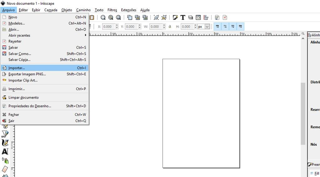 CORTE E CONTORNO Quando se trabalha com corte e contorno, o formato de arquivo a ser utilizado é o vetor (.SVG). No Inkscape também é possível importar arquivos no formato.