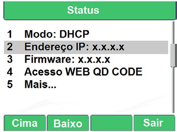 5. Interface do usuário Há duas maneiras de configurar o seu TIP 435G. A primeira é através do display do próprio aparelho.