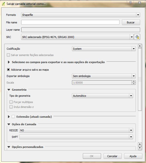 e Adequação Ambiental de imóveis rurais 10 11. Para salvar o shapefile com o novo Datum, clique com o botão direito em cima do nome da camada e, sem seguida, em Salvar como.