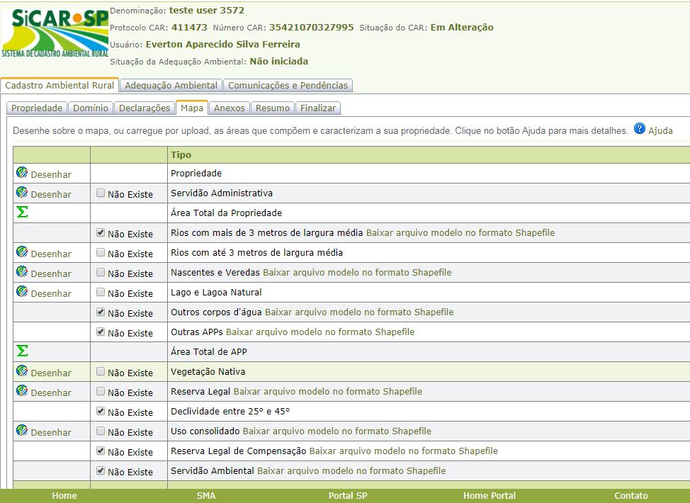 e Adequação Ambiental de imóveis rurais 12 Como importar um arquivo shapefile no SiCAR 1.