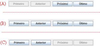 92 etapa/subetapa, ou ainda ir direto para a primeira ou última etapa/subetapa; e, quando o aluno está na última etapa/subetapa (C), os botões primeiro e anterior ficam ativados, e os demais