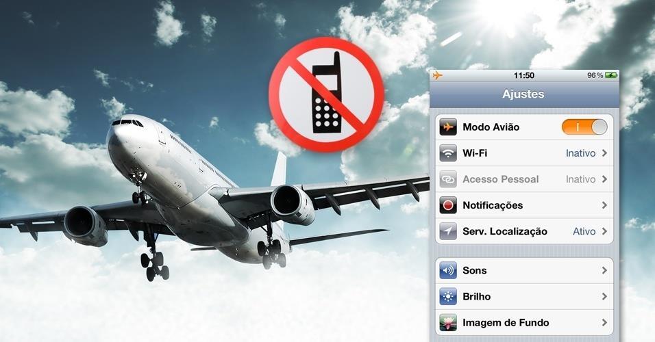 Eletrônicos: Quando entramos no avião, os comissários logo avisam que os celulares devem estar desligados.